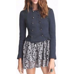 Free People Shrunken Victorian Lace Overlay Jacket